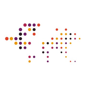 Dünya 2 Silueti Pikselli desen haritası çizimi