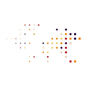 Dünya 2 Silueti Pikselli desen haritası çizimi