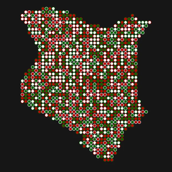 Kenya Silhouette Pixelated Pattern Map Illustration — Stock Vector