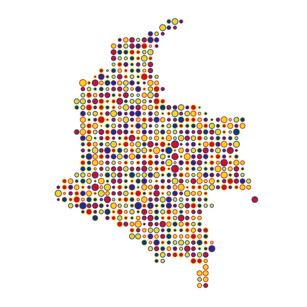 Kolumbie Silueta Pixelated Pattern Map Illustration — Stockový vektor