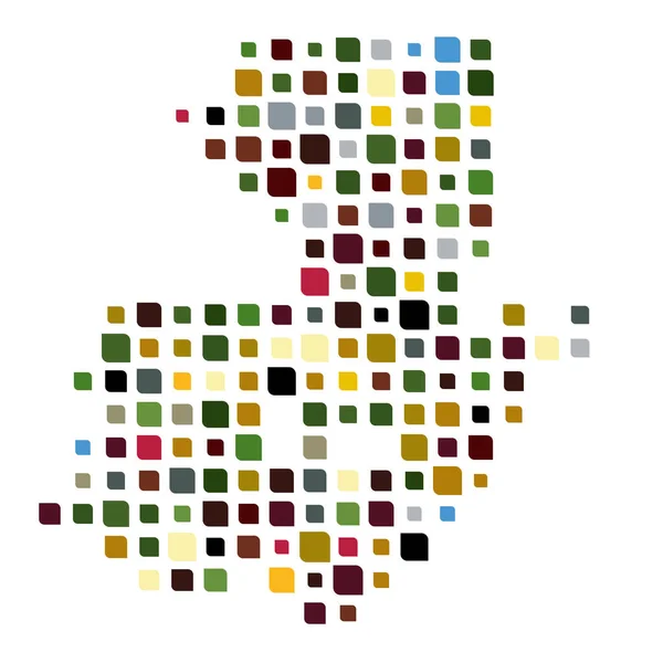 Guatemala Silhouet Pixelvormige Patroon Illustratie — Stockvector