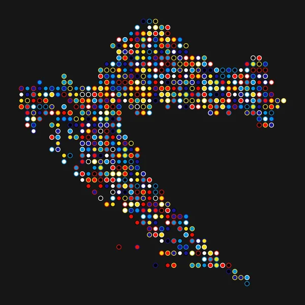 Croatia Silhouette Pixelated Pattern Map Illustration — Stock Vector