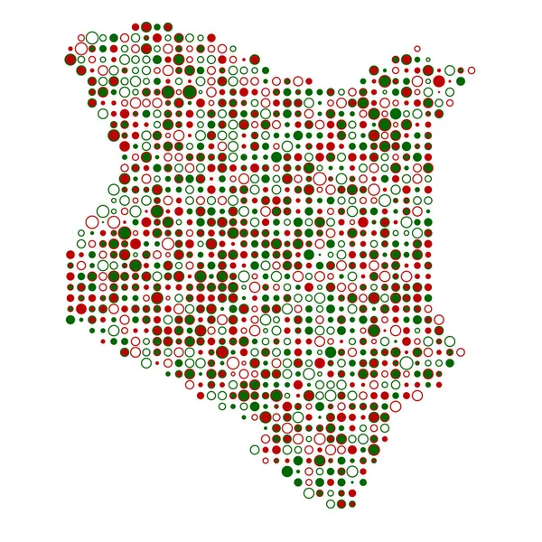 Kenya Silhouette Pixelated Patrón Mapa Ilustración — Archivo Imágenes Vectoriales
