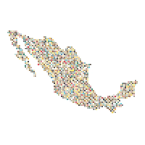 Meksyk Sylwetka Pixelated Wzór Ilustracja — Wektor stockowy