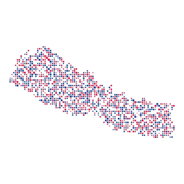 Népal Silhouette Illustration Motif Pixellisé — Image vectorielle