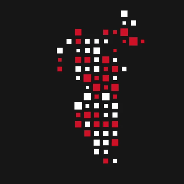 Bahrein Silhouet Pixelvormige Patroon Illustratie — Stockvector