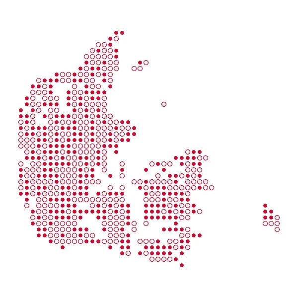 Dänemark Silhouette Verpixeltes Muster Kartenillustration — Stockvektor