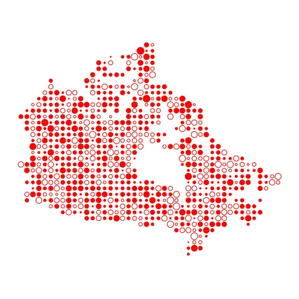 Canada Silhouet Pixelated Patroon Kaart Illustratie — Stockvector