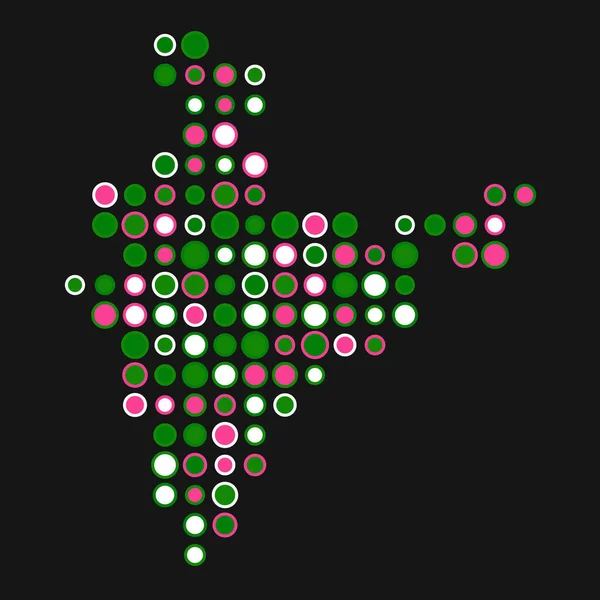 India Silhouette Pixelated Patrón Mapa Ilustración — Archivo Imágenes Vectoriales