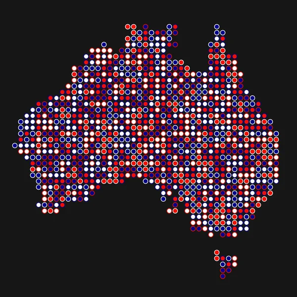 Australien Silhouette Verpixeltes Muster Kartenillustration — Stockvektor