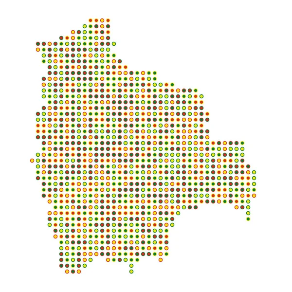 Bolivia Silhouette Pixelated Mönster Karta Illustration — Stock vektor