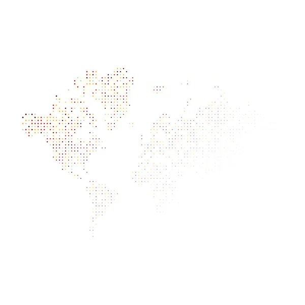 World Silhouetteピクセル化パターンマップイラスト — ストックベクタ