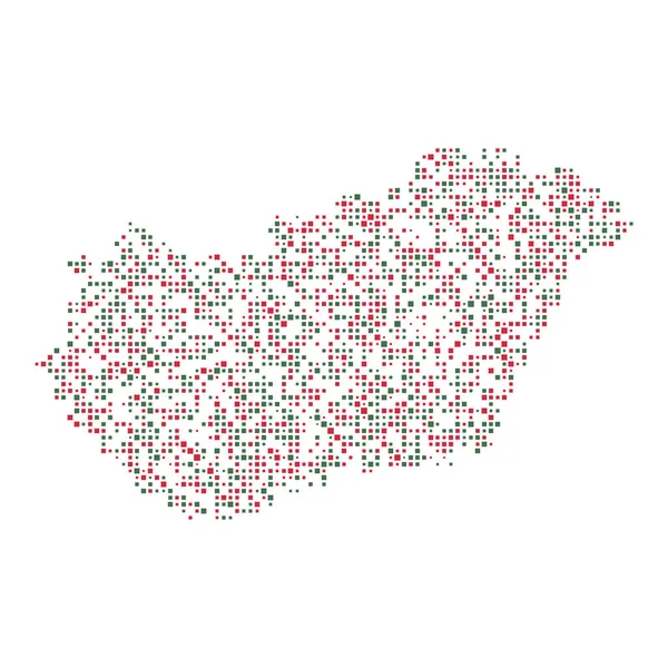 Węgry Sylwetka Pixelated Wzór Ilustracja — Wektor stockowy