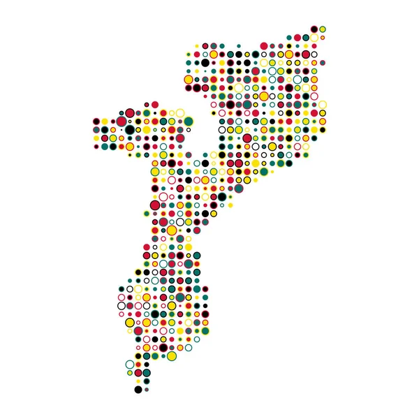 Mozambik Silueta Pixelated Pattern Map Illustration — Stockový vektor
