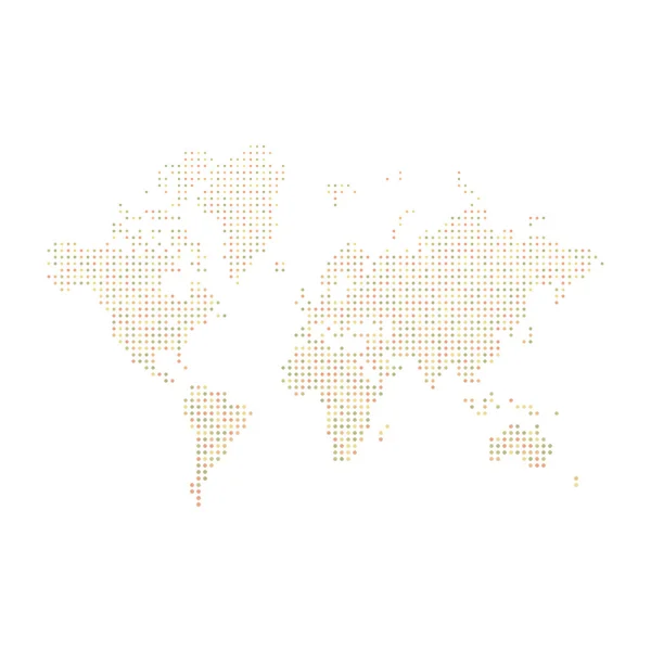 World Silhouette Ilustración Mapa Patrón Pixelado — Vector de stock