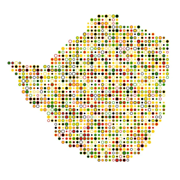 Zimbabwe Silhuett Pixelated Mönster Karta Illustration — Stock vektor