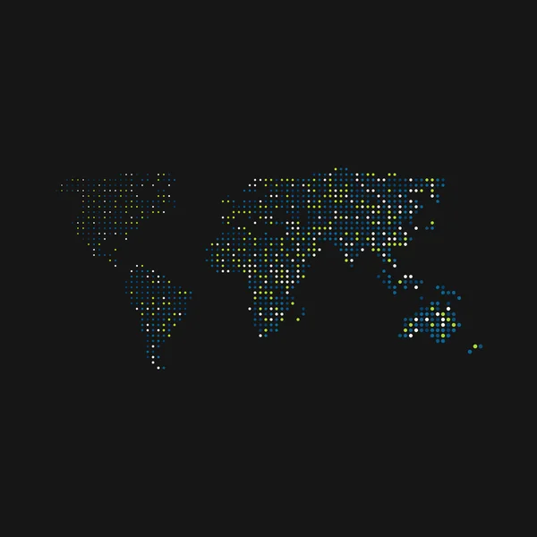 Иллюстрация Пиксельной Карты Мира — стоковый вектор