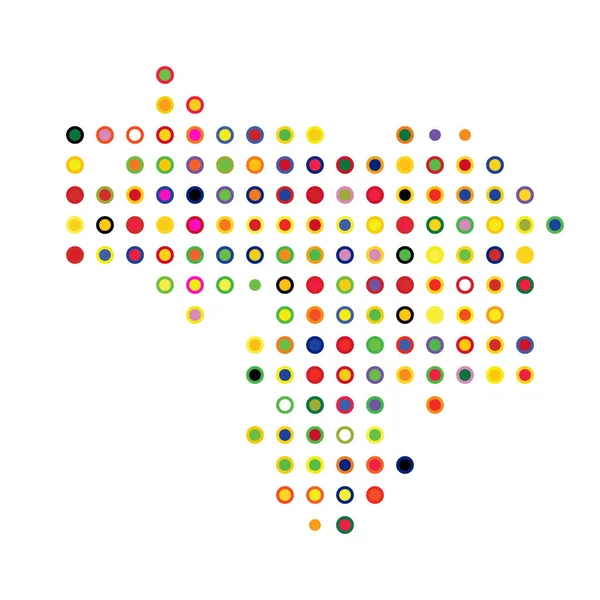 Venezuela Silhouette Pixelated Modello Mappa Illustrazione — Vettoriale Stock