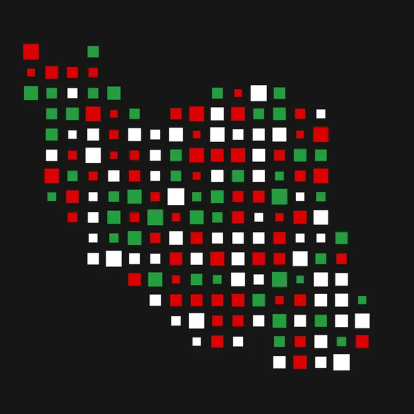 Iran Silhouette Pixelated Pattern Illustration — Stock Vector