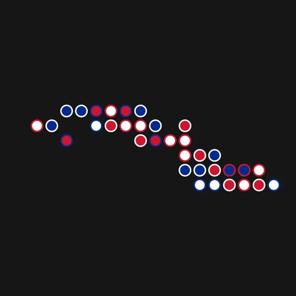Cuba Silhueta Pixelado Ilustração Mapa Padrão — Vetor de Stock