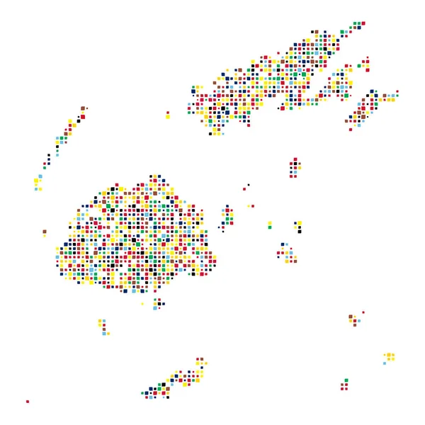 Fiji Silhouet Pixelvormige Patroon Illustratie — Stockvector