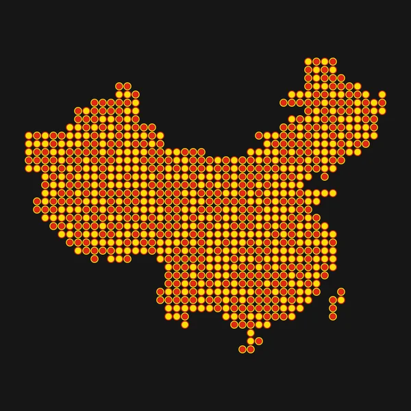 China Silhouette Verpixelte Musterkarte Illustration — Stockvektor