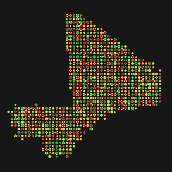 Mali Silhouette Pixelado Ilustração Mapa Padrão —  Vetores de Stock
