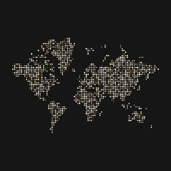 Світ Силует Піксельований Візерунок Карта Ілюстрація — стоковий вектор