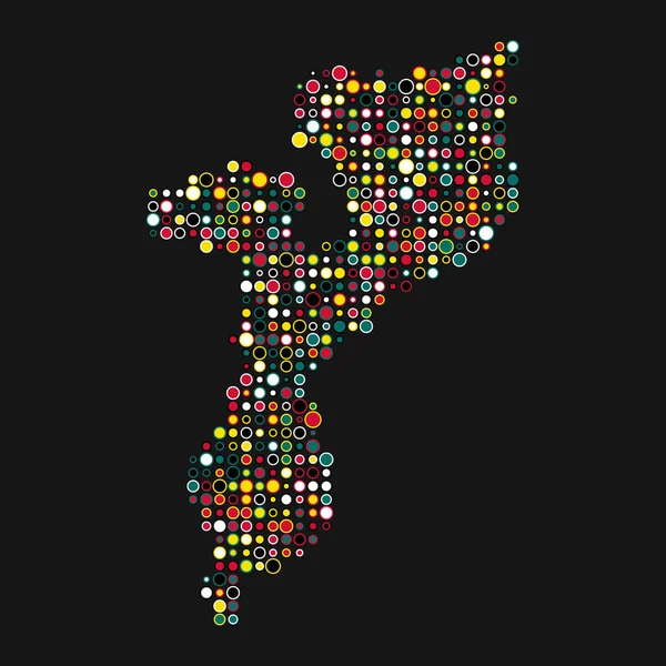 Mozambik Silueta Pixelated Pattern Map Illustration — Stockový vektor