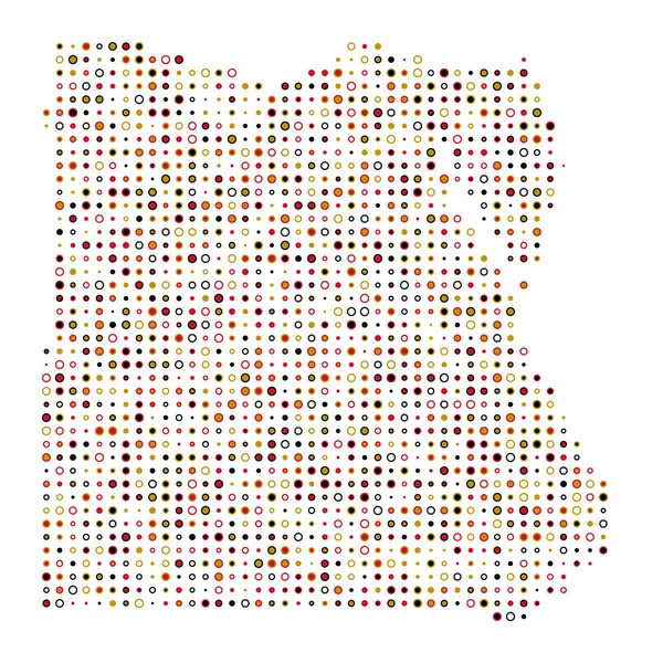 Egypten Silhuett Pixelated Mönster Karta Illustration — Stock vektor