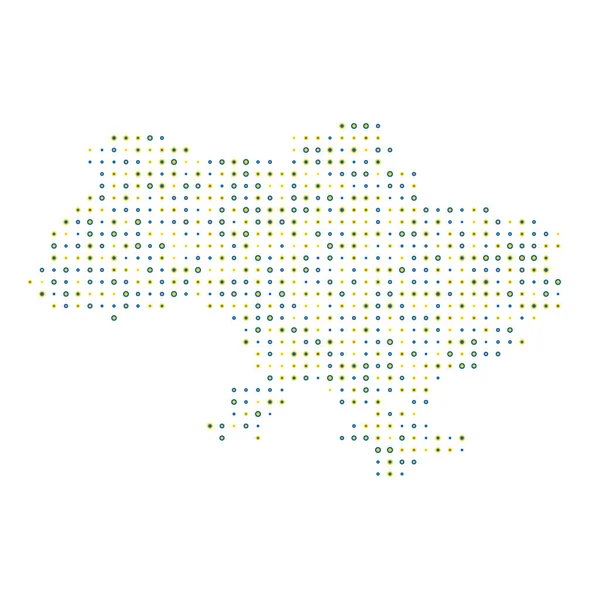 Ukraine Silhouette Verpixeltes Muster Kartenillustration — Stockvektor
