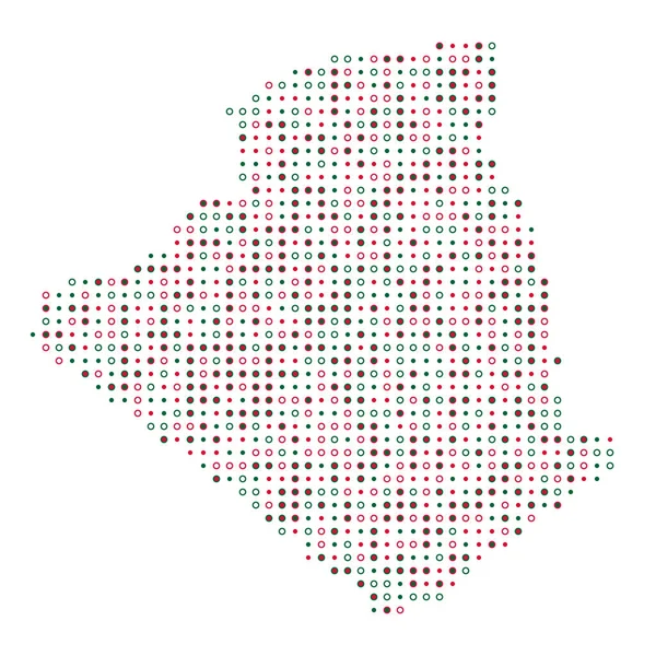 Algéria Silhouette Pixelated Minta Térkép Illusztráció — Stock Vector