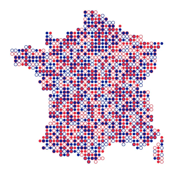 Francia Silhouette Pixelated Modello Mappa Illustrazione — Vettoriale Stock