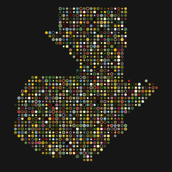 Guatemala Silhouette Pixelated Image Map — стоковий вектор
