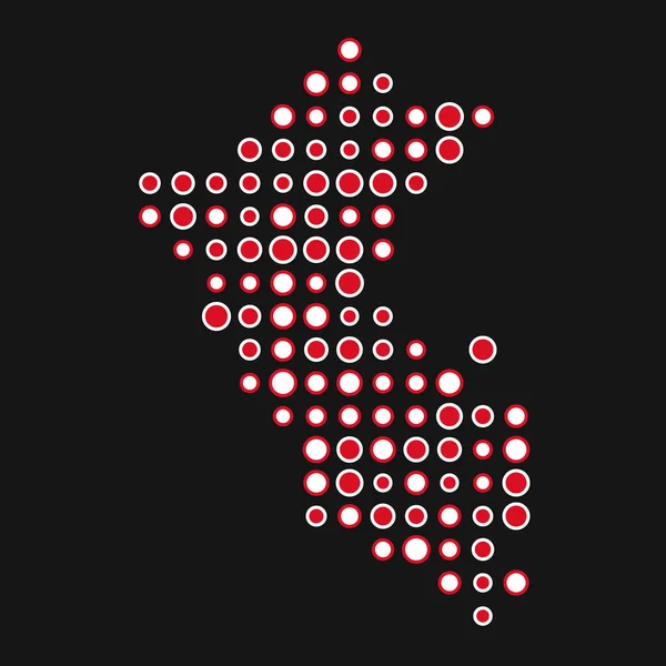 Περού Silhouette Pixelated Μοτίβο Χάρτη Εικονογράφηση — Διανυσματικό Αρχείο