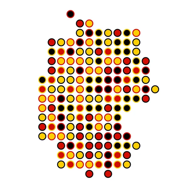Duitsland Silhouet Pixelated Patroon Kaart Illustratie — Stockvector