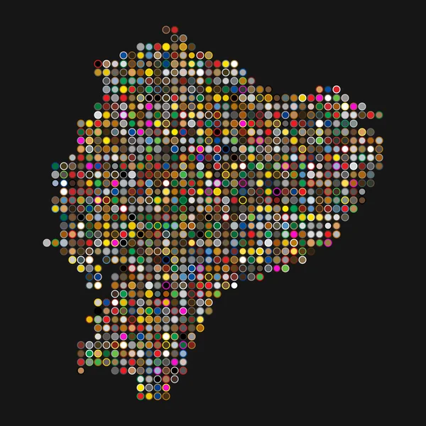 Ecuador Silhouet Pixelvormige Patroon Kaart Illustratie — Stockvector