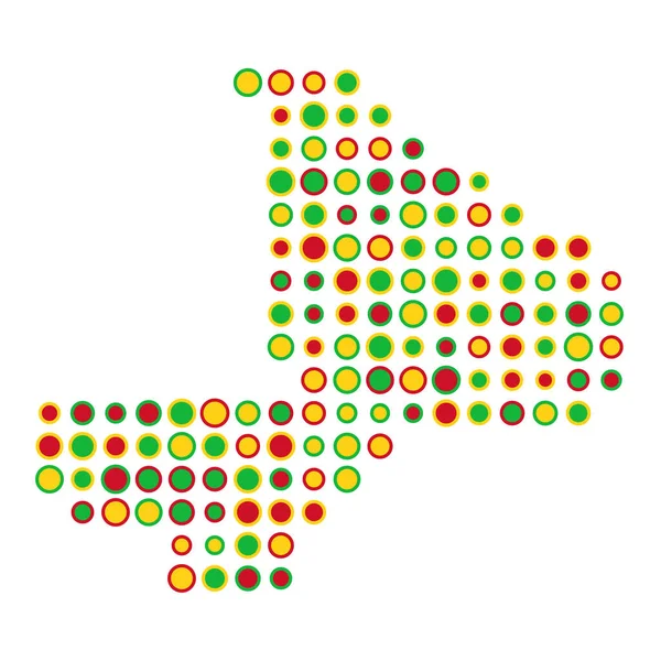 Мали Силуэт Пикселированная Карта Рисунка — стоковый вектор