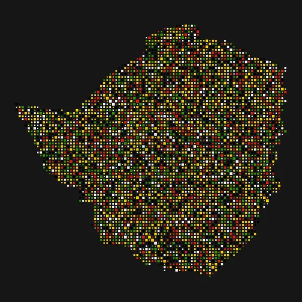 Zimbabwe Silhouette Pixelated Pattern Illustration — Stock Vector