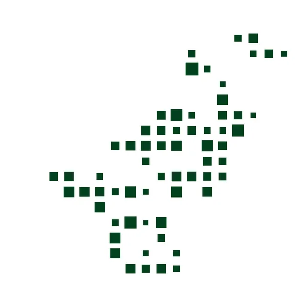 Pakistan Silhouet Pixelvormige Patroon Illustratie — Stockvector