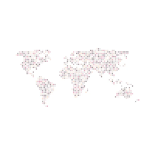 World Silhouetteピクセル化パターンマップイラスト — ストックベクタ