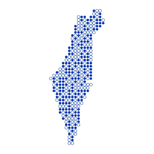 Israele Silhouette Pixelated Modello Mappa Illustrazione — Vettoriale Stock