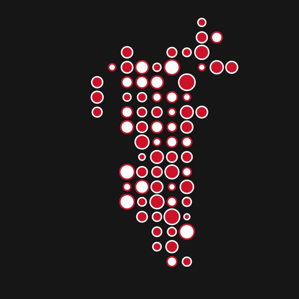 Bahrain Silhouette Pixelated Mönster Karta Illustration — Stock vektor