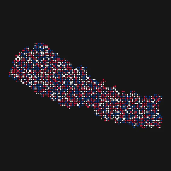 Nepal Silhouette Pixelated Pattern Illustration — Stock Vector