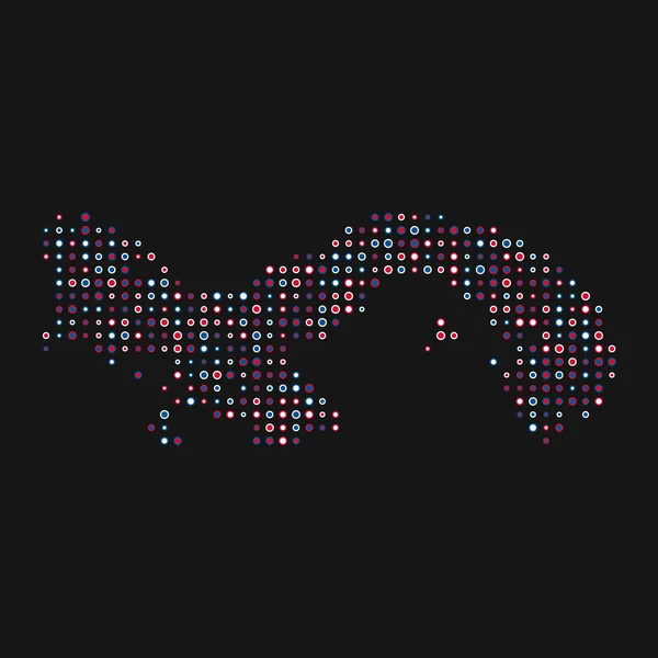 Panama Silhouet Pixelvormige Patroon Kaart Illustratie — Stockvector