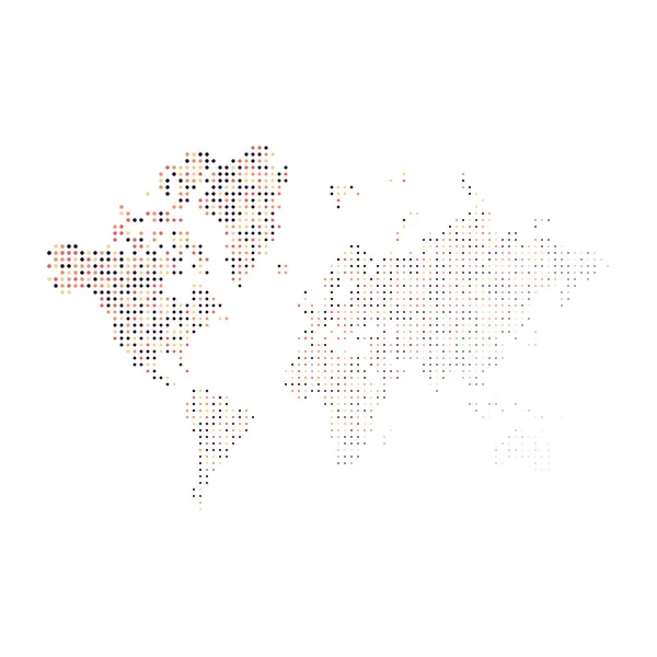 Mundo Silhueta Pixelado Ilustração Mapa Padrão —  Vetores de Stock
