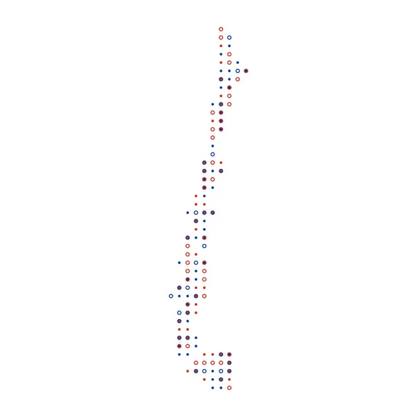 Chile Silhuett Pixelated Mönster Karta Illustration — Stock vektor