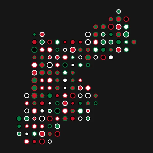 ヨルダンシルエットピクセル化パターン地図イラスト — ストックベクタ