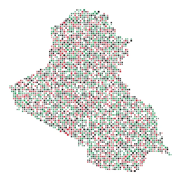 Irak Silhouette Pixelated Minta Illusztráció — Stock Vector