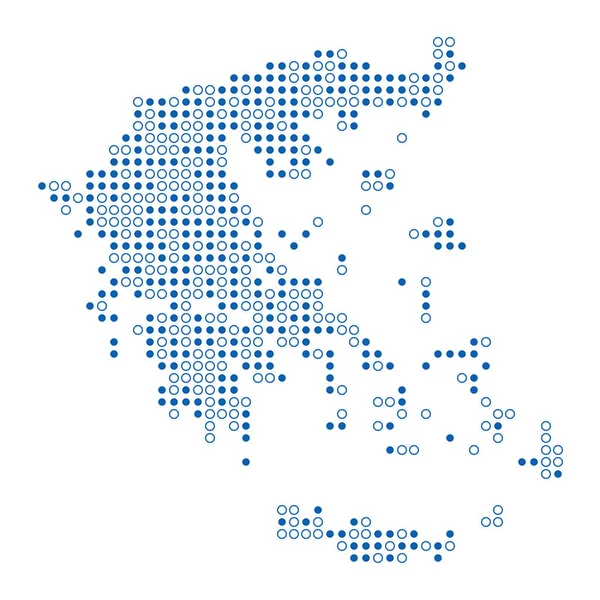 Grecia Silhouette Pixelated Patrón Mapa Ilustración — Vector de stock